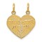 14K Gold Mom & Daughter Breakable Heart Charm Pendant Jewerly 23mm x 18mm